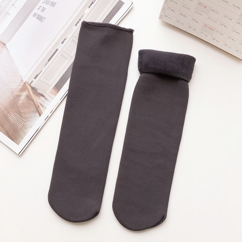 Chaussettes thermiques d'hiver en velours douillet