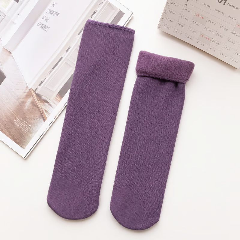 Chaussettes thermiques d'hiver en velours douillet