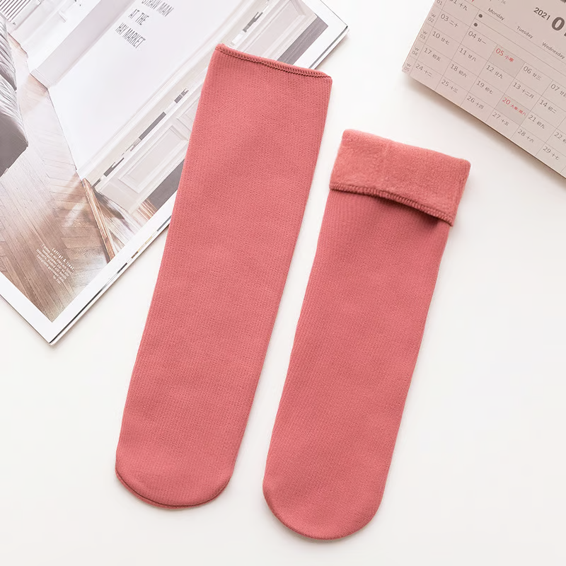 Chaussettes thermiques d'hiver en velours douillet