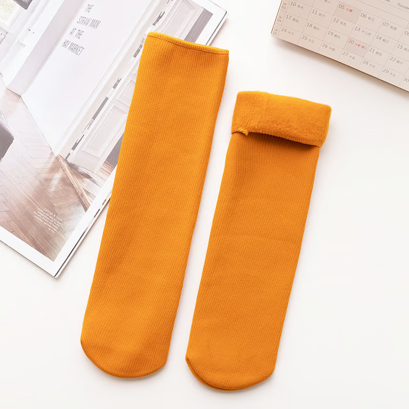 Chaussettes thermiques d'hiver en velours douillet