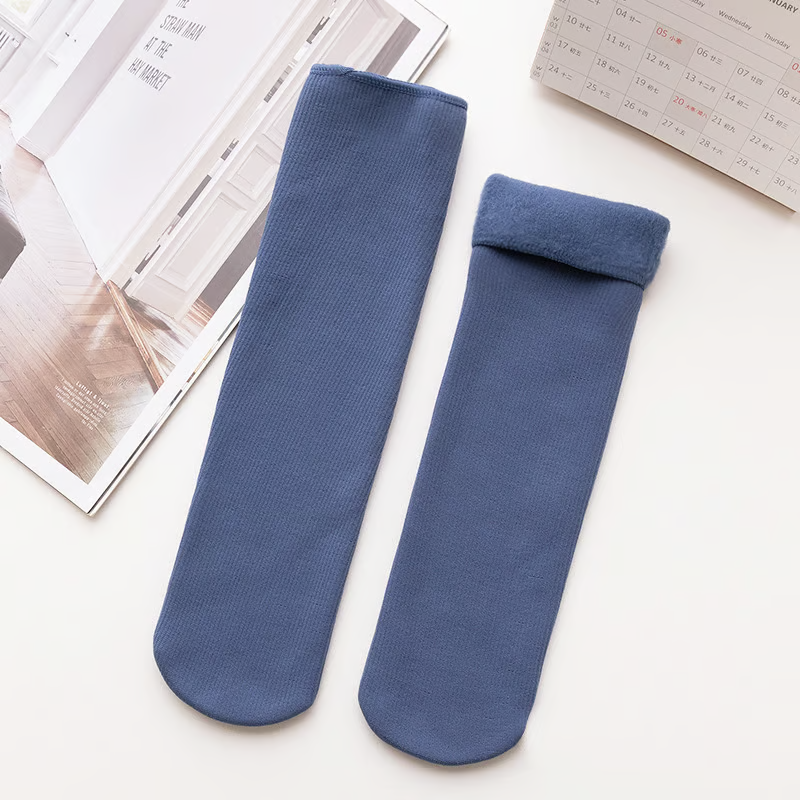 Chaussettes thermiques d'hiver en velours douillet