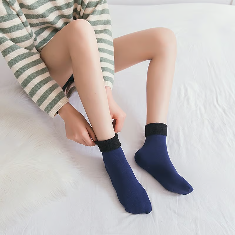 Chaussettes thermiques d'hiver en velours douillet