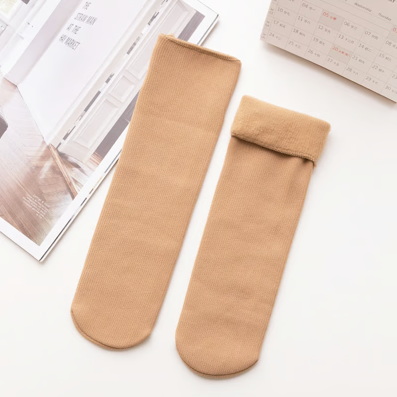 Chaussettes thermiques d'hiver en velours douillet