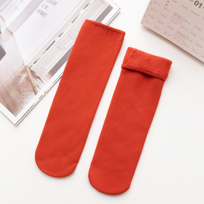 Chaussettes thermiques d'hiver en velours douillet