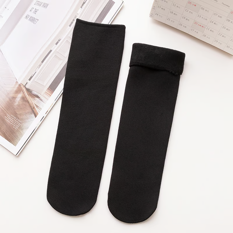 Chaussettes thermiques d'hiver en velours douillet